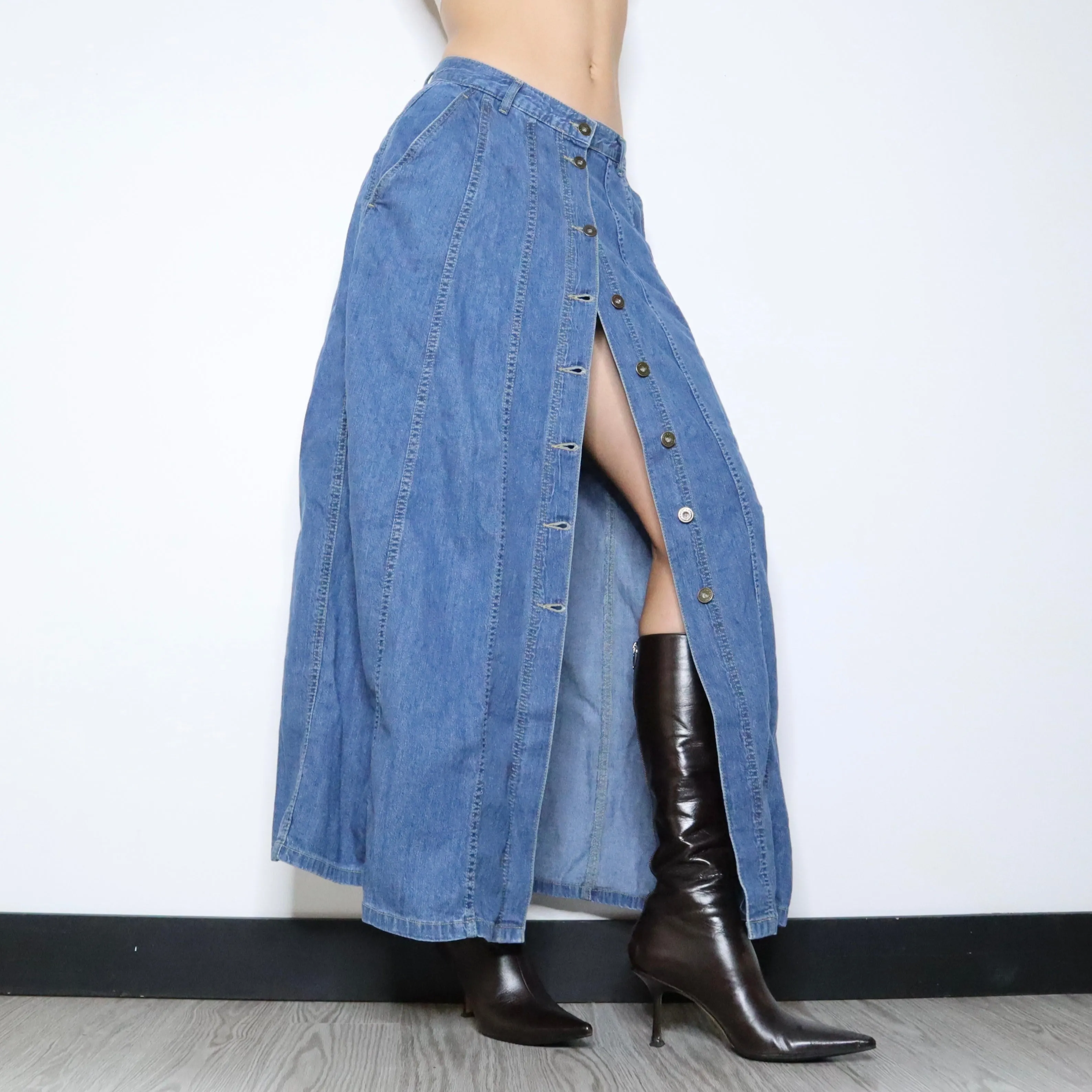 90s Denim Maxi Skirt (M)