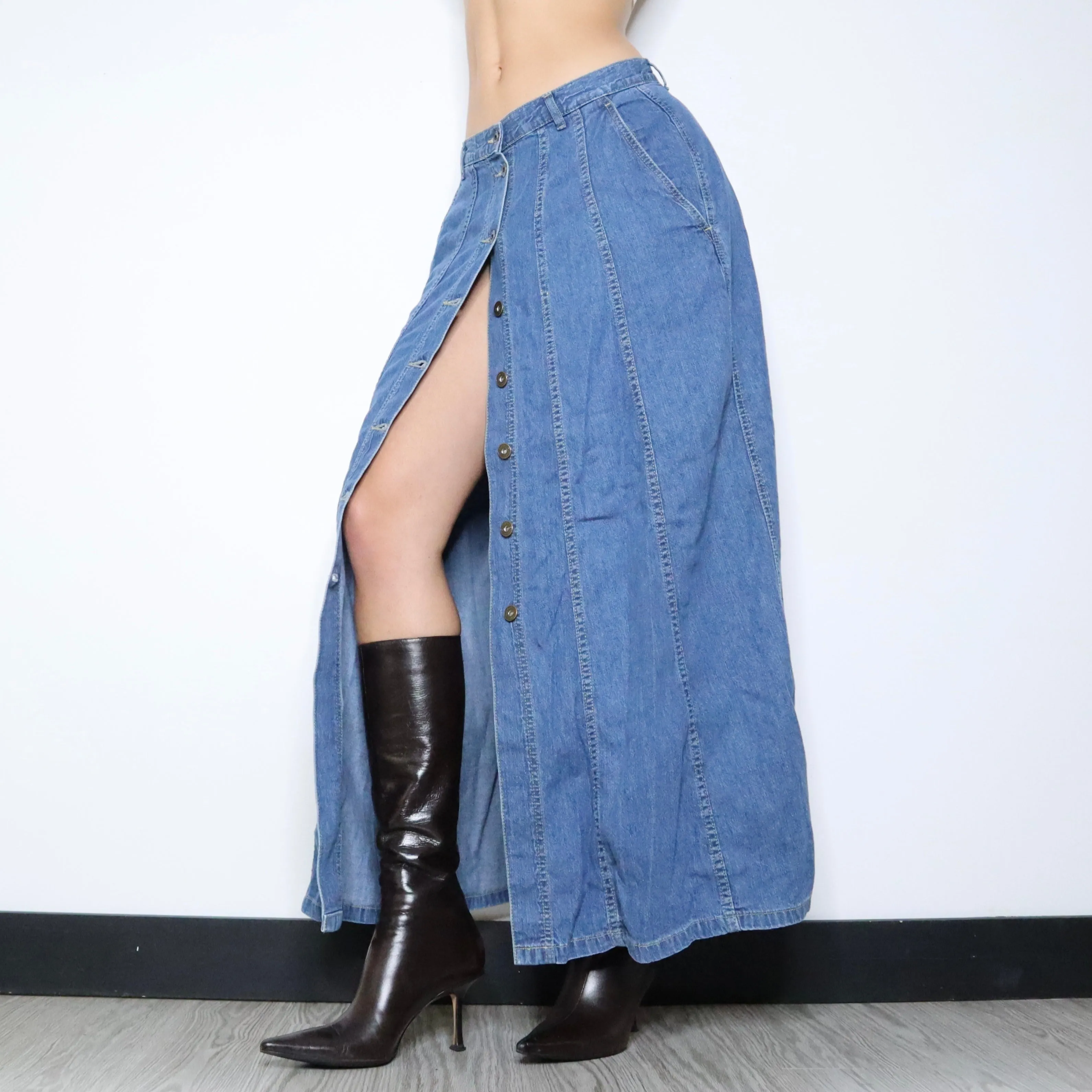 90s Denim Maxi Skirt (M)