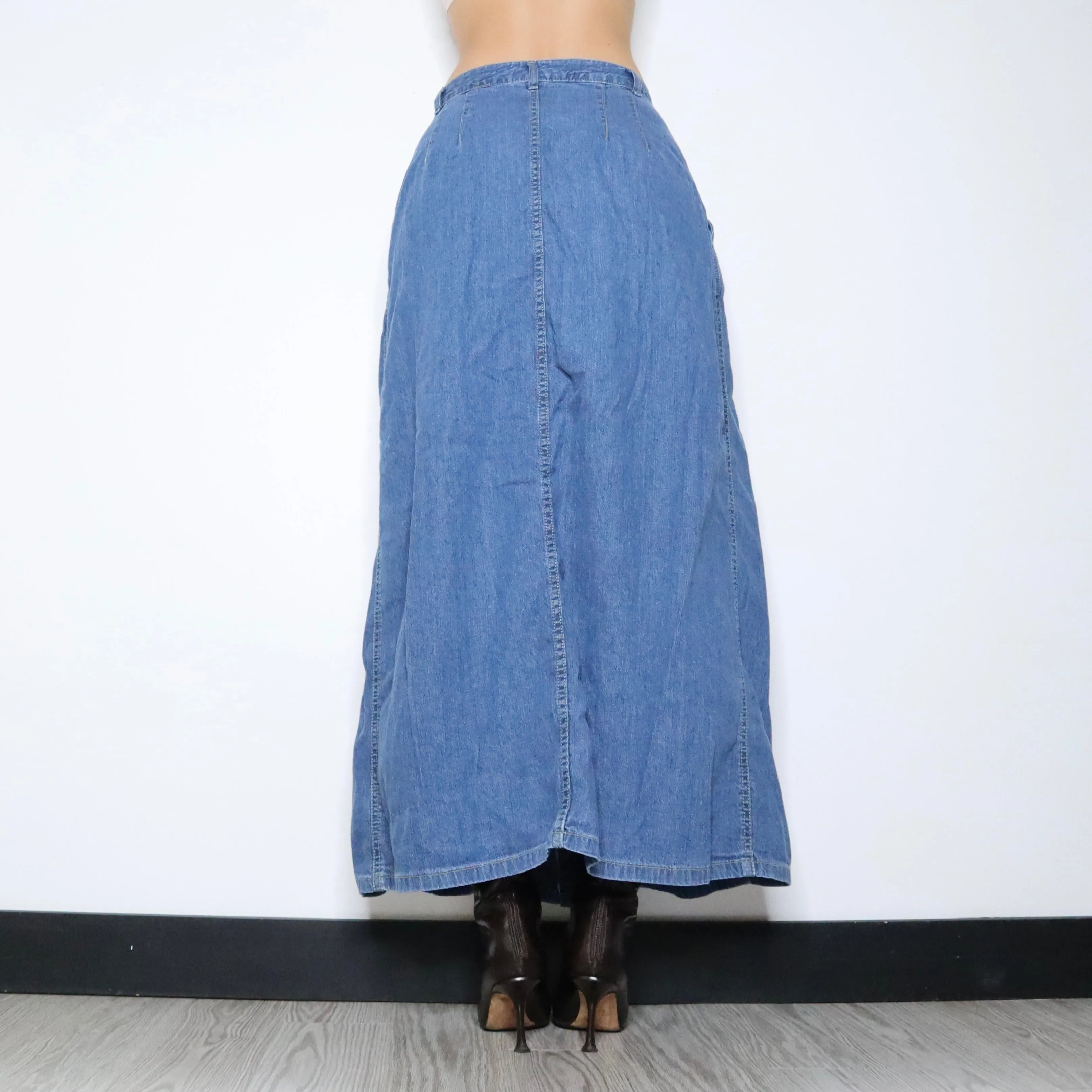 90s Denim Maxi Skirt (M)