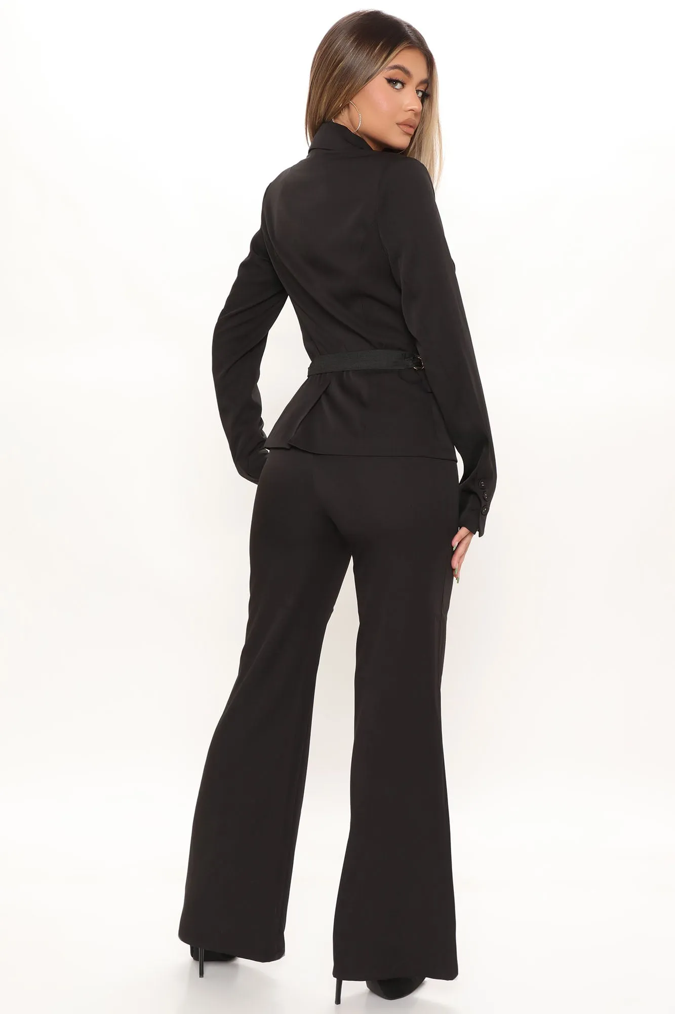 Abbey Blazer Pant Set - Black