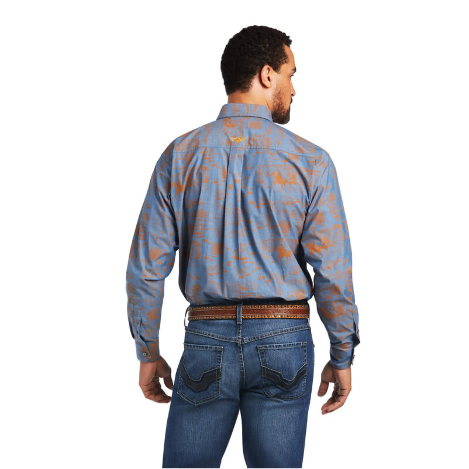 Ariat® Men's Relentless Cordage Stretch Blue Button Up Shirt 10040711