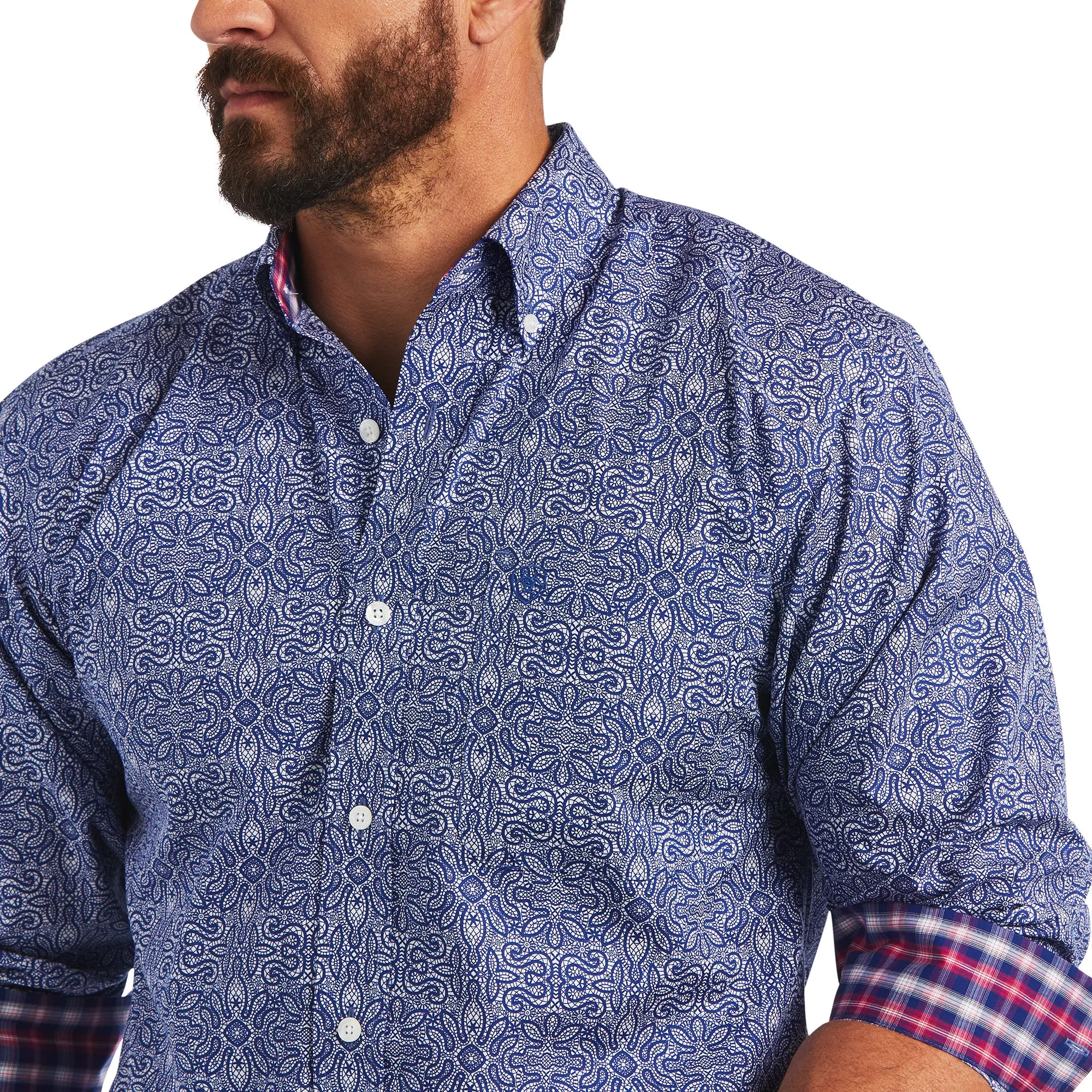 Ariat® Men's Wrinkle Free Slater Venus Blue Button Down Shirt 10040781