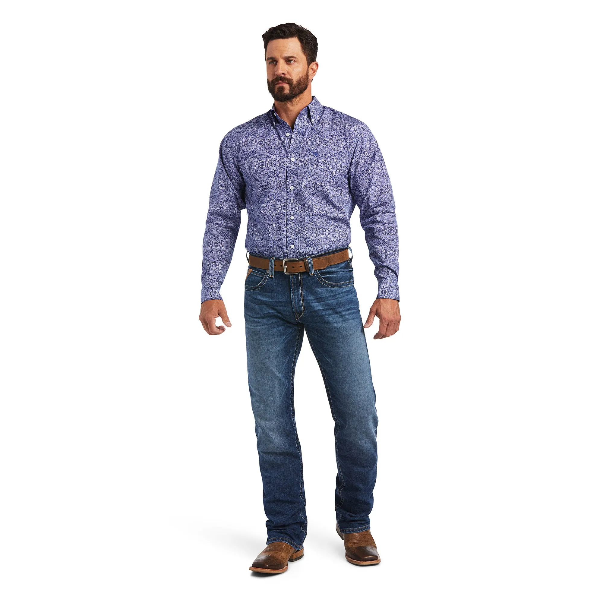 Ariat® Men's Wrinkle Free Slater Venus Blue Button Down Shirt 10040781