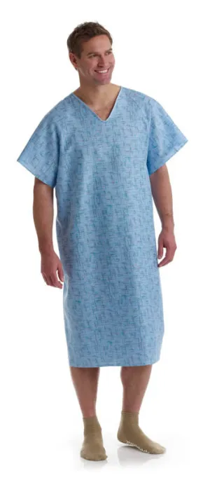 Blue Cascade Print Deluxe Cut Medical  Gowns (12 PACK)