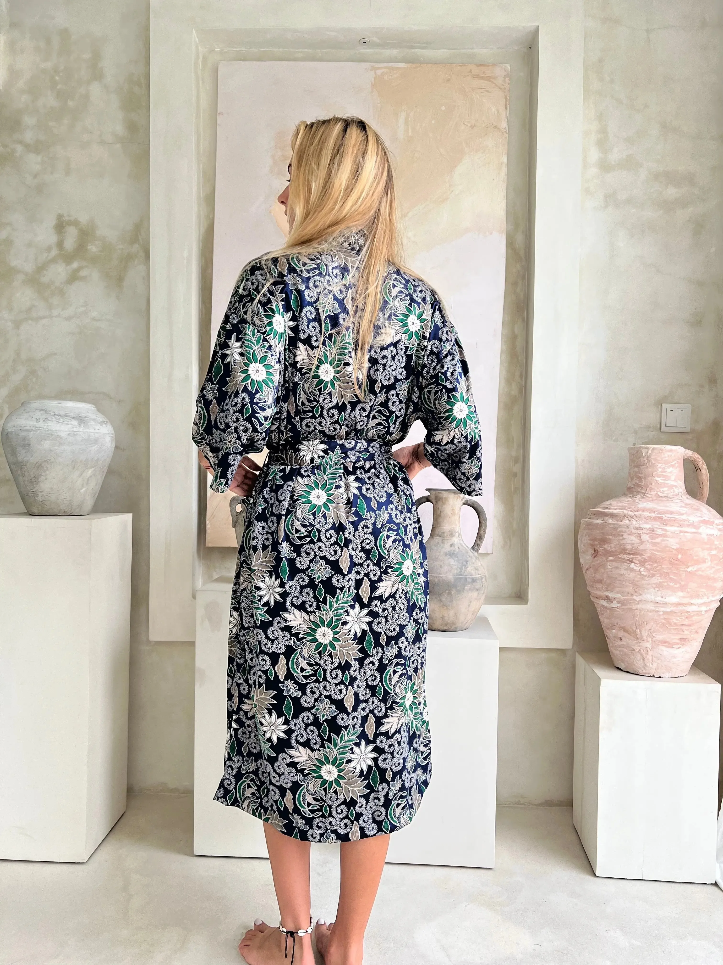 Blue Full Length Unisex Robe