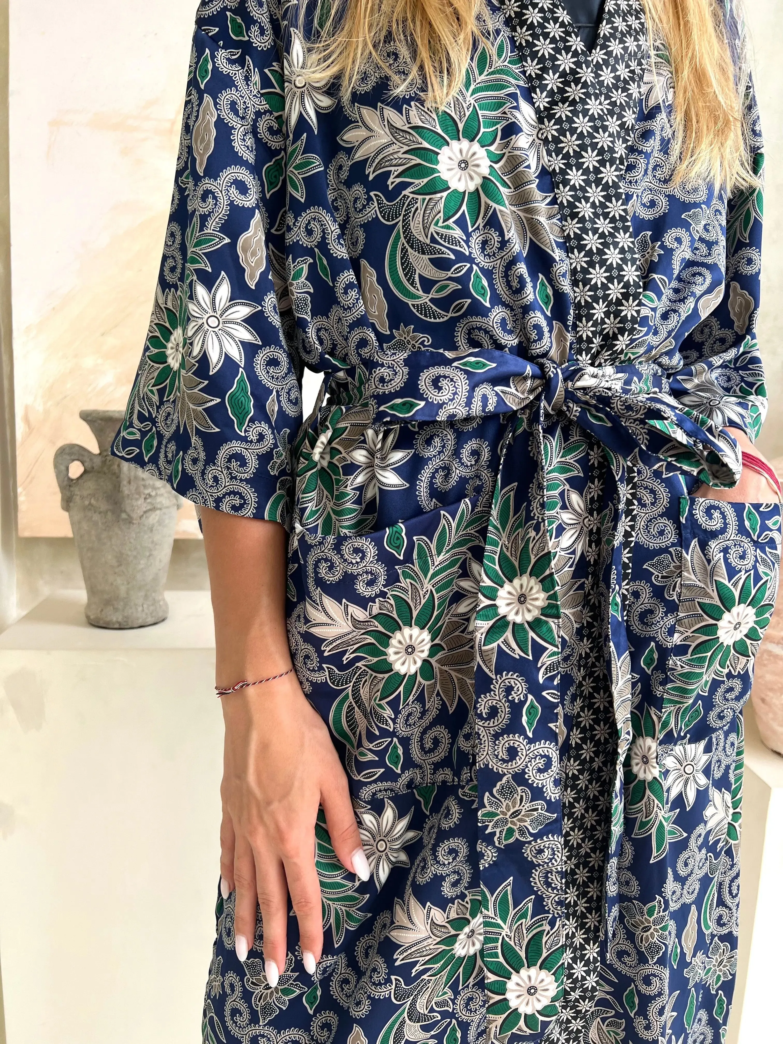 Blue Full Length Unisex Robe