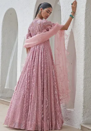 Blush Pink Embroidered Anarkali Set