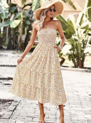 Bohemia Tube Top Floral Dress
