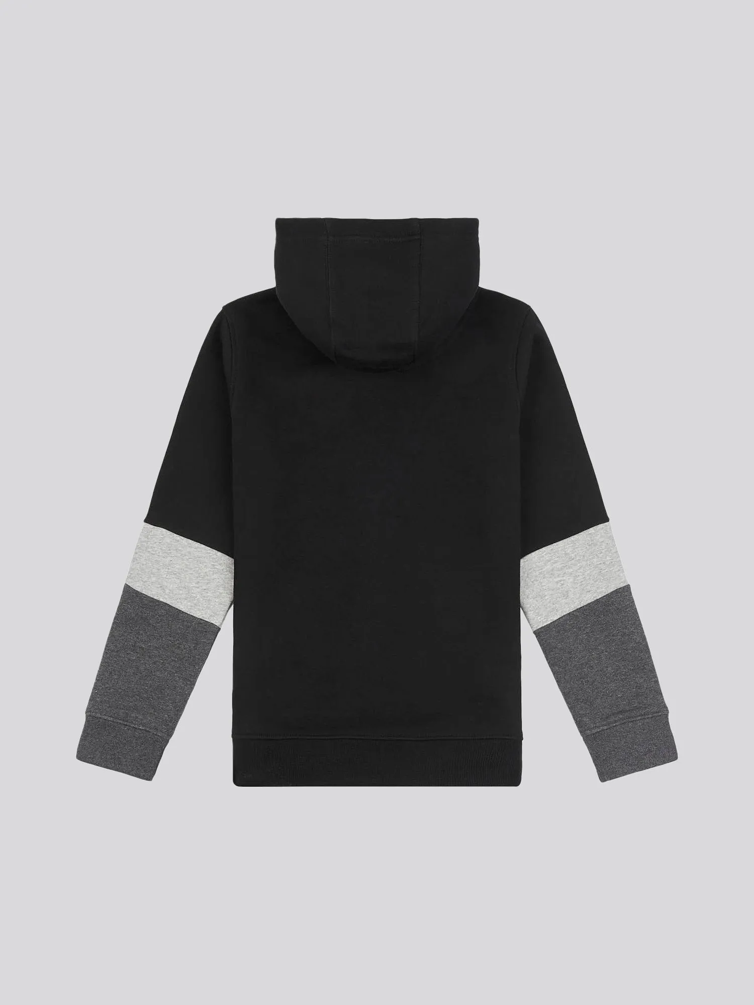 Boys Angled Sleeve Zip-Through Hoodie in Black