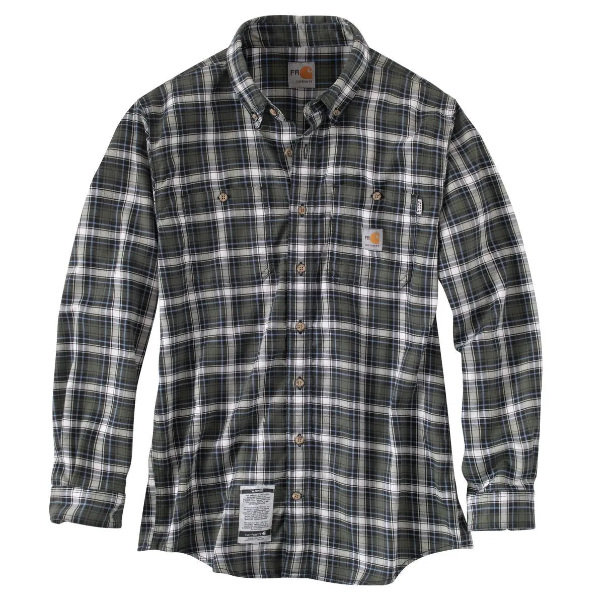 Carhartt Men's Moss Flame-Resistant Classic Plaid Shirt