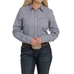 Cinch® Ladies Striped Periwinkle Long Sleeve Button Down MSW9165018