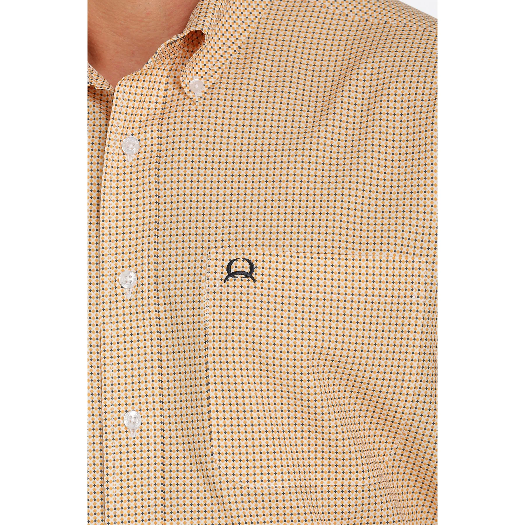 Cinch® Men's Geometric Print Orange Button Down Shirt MTW1862010