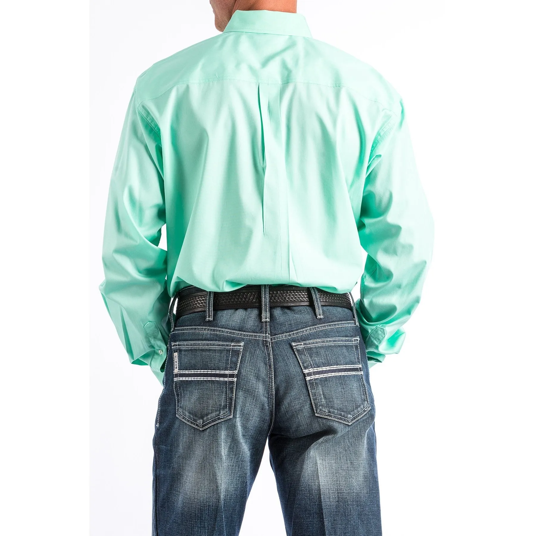 Cinch Men's Western Solid Mint Green Button-Down Shirt MTW1104237