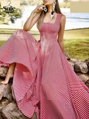 Cocktail Couture Striped A-Line Maxi Dress