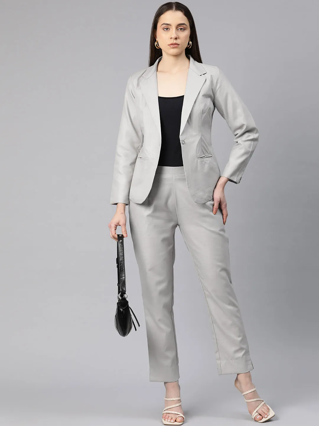 Cottinfab Women Single-Breasted Two-Piece Formal Suit
