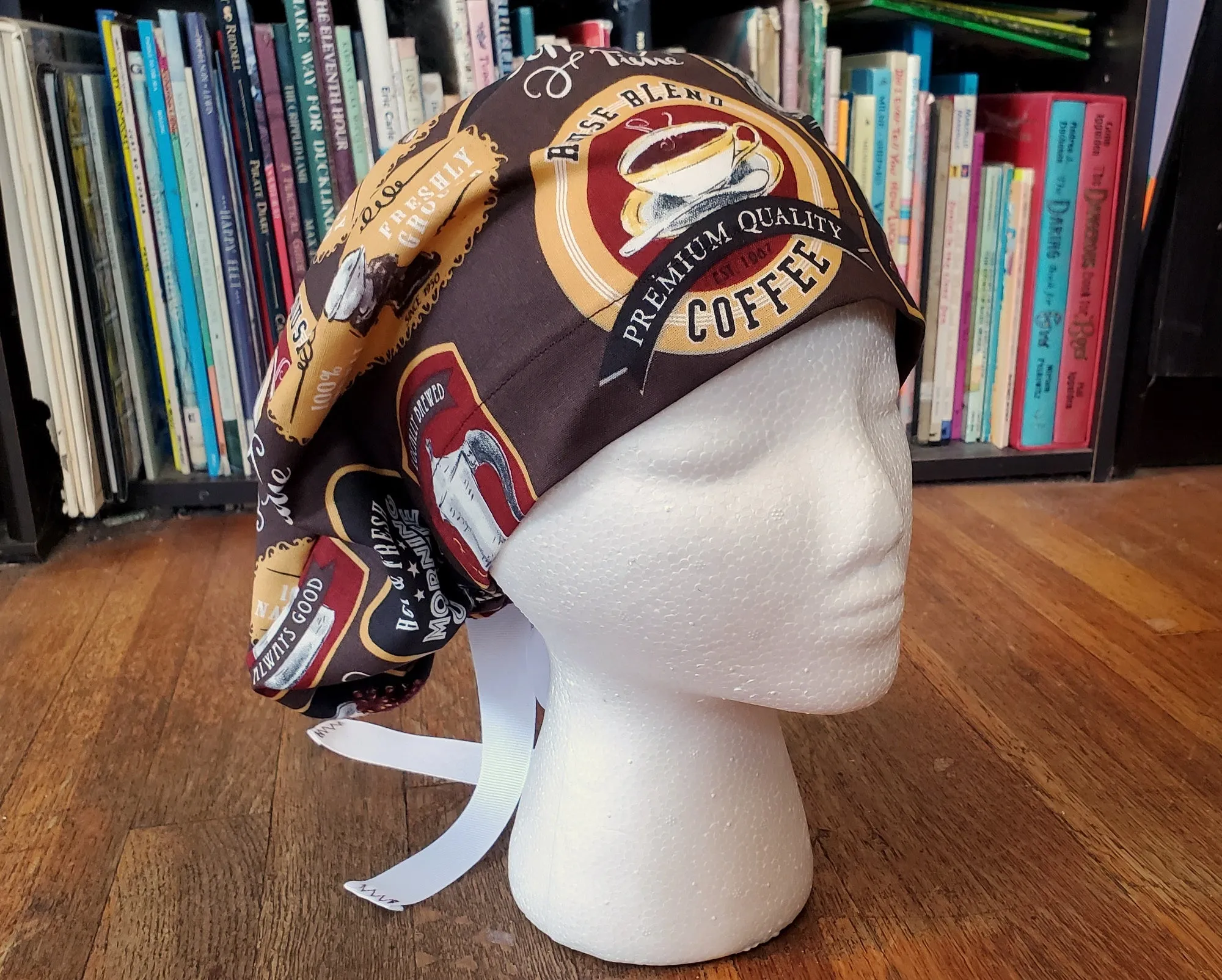 Custom Made Scrub Cap, Surgical Cap. Pixie/Ponytail Style. Covers long hair. Religious headcovering. Personalization Available.
