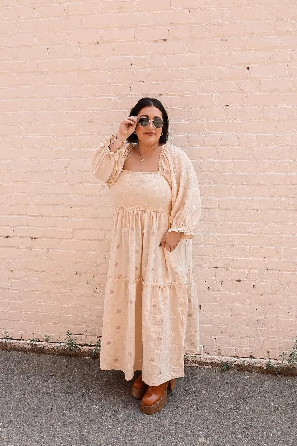 Dahlia Embroidered Maxi Dress - Buttercup