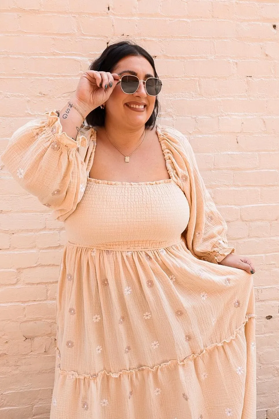 Dahlia Embroidered Maxi Dress - Buttercup