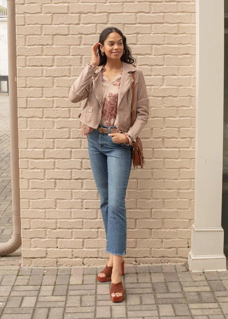 Elan Toile Printed Long Sleeve Top-***FINAL SALE***