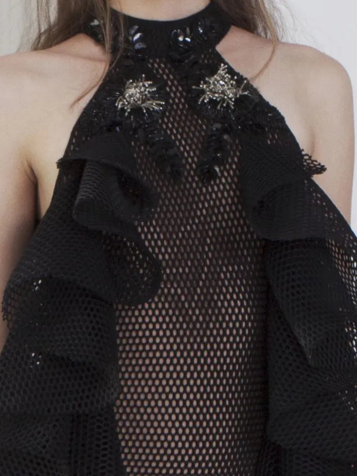Embroidered Net Dress