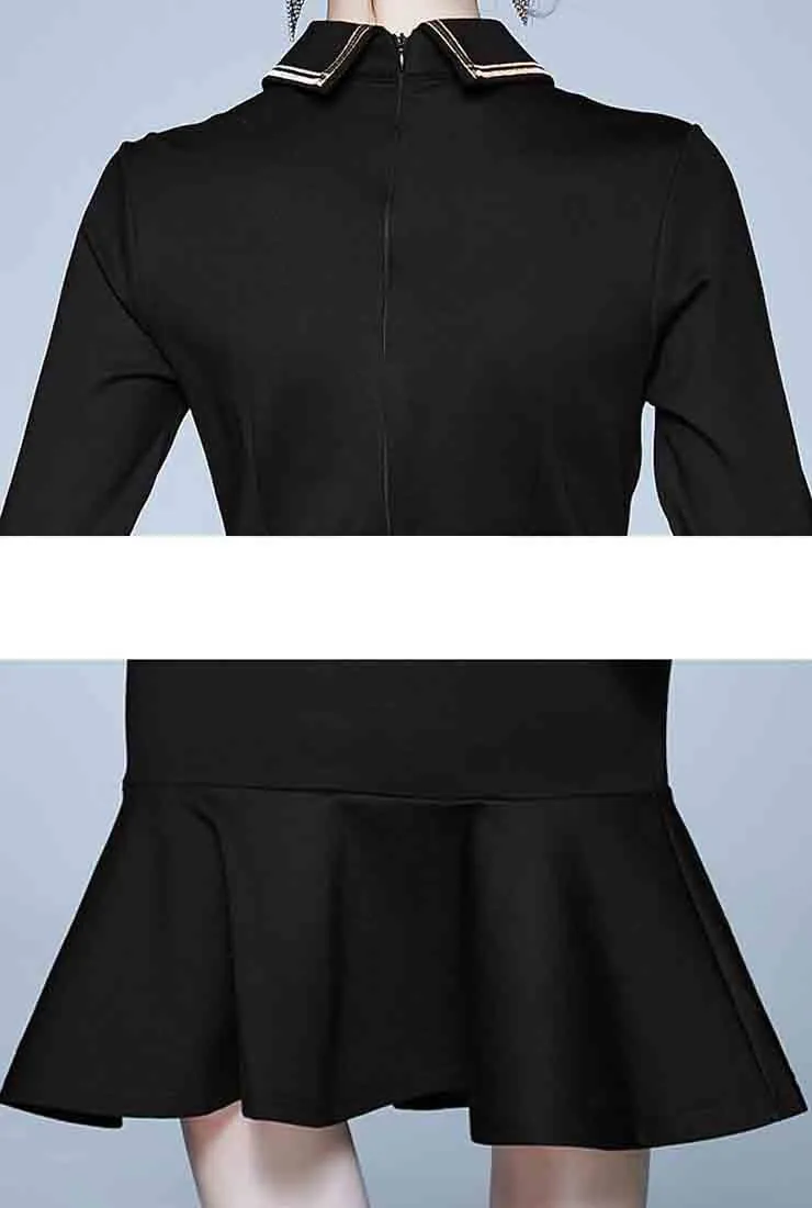 Embroidered Ruffled Bodycon Midi Dress