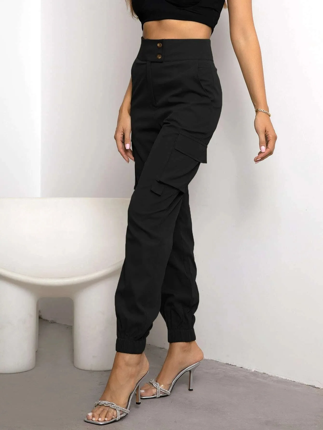 Flap Casual Side Pocket Cargo Pants