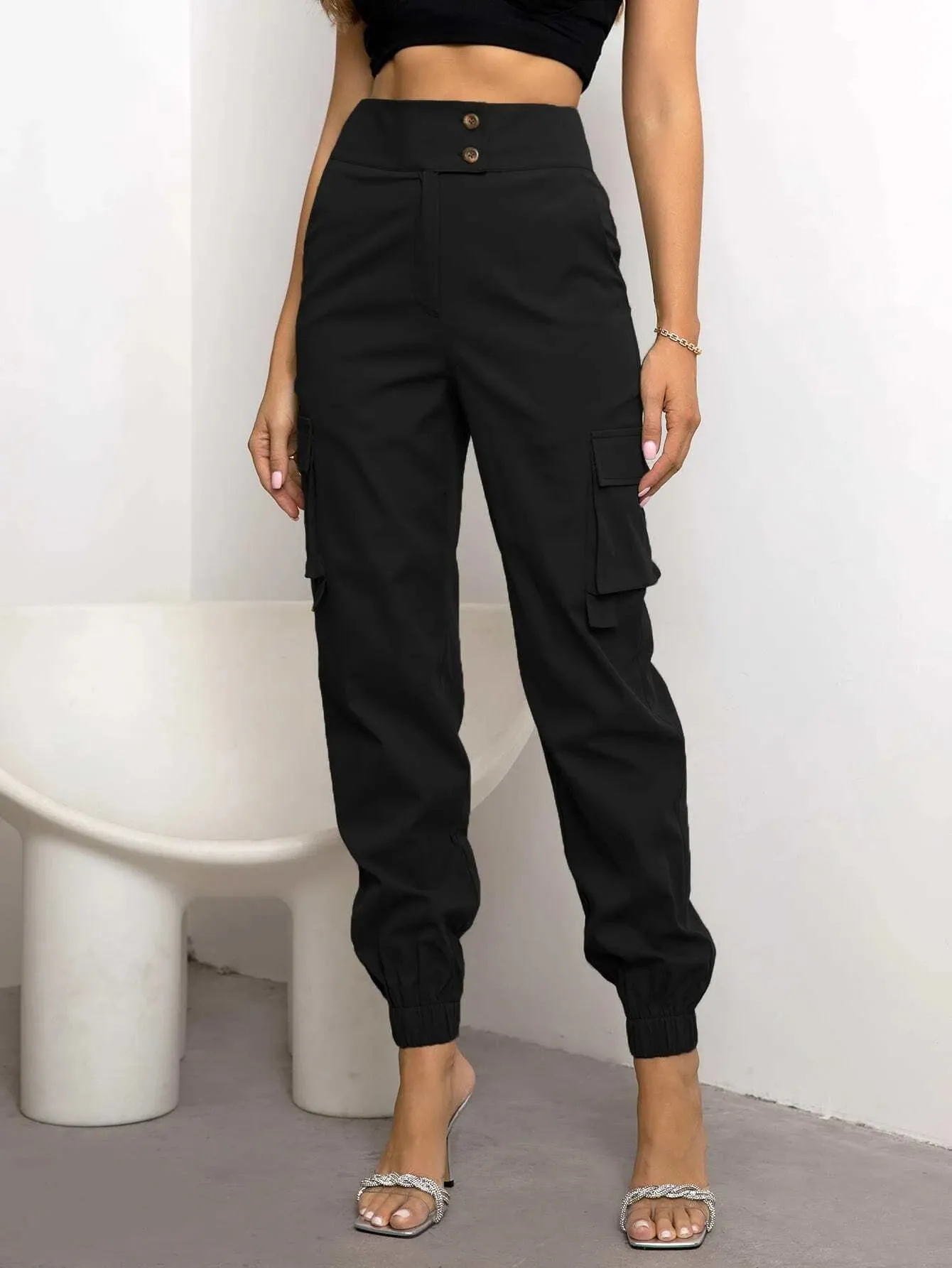 Flap Casual Side Pocket Cargo Pants