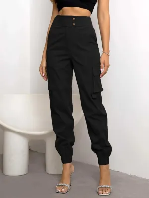 Flap Casual Side Pocket Cargo Pants