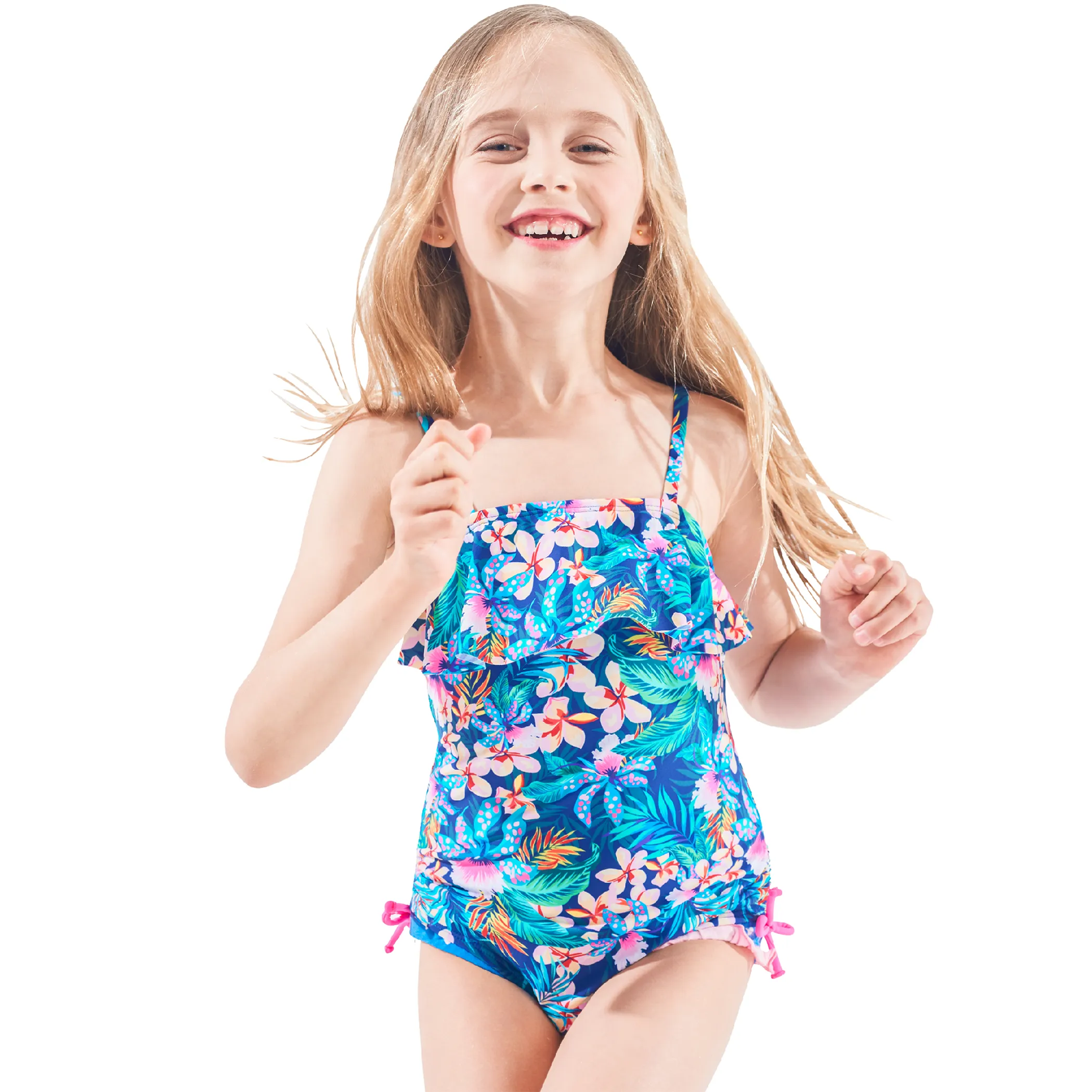 Girls One Piece Swimsuit Tropical Bathing Suit