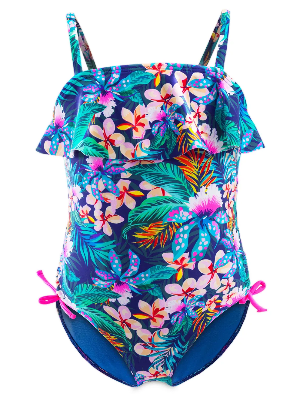 Girls One Piece Swimsuit Tropical Bathing Suit