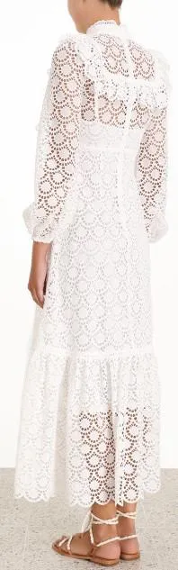 'Goldie' Scallop Lace Long Dress