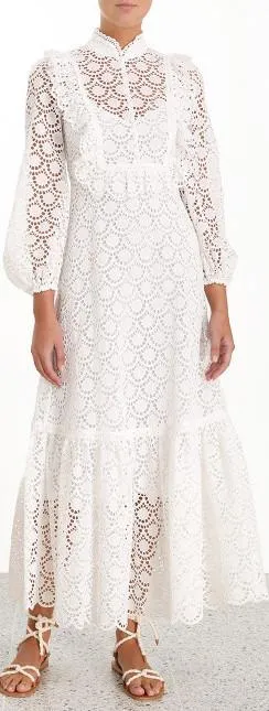 'Goldie' Scallop Lace Long Dress