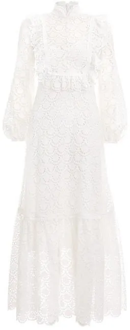 'Goldie' Scallop Lace Long Dress
