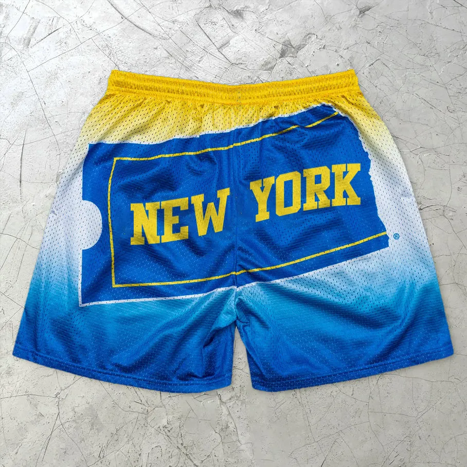 Gradient Butterfly New York Fashion Mesh Shorts