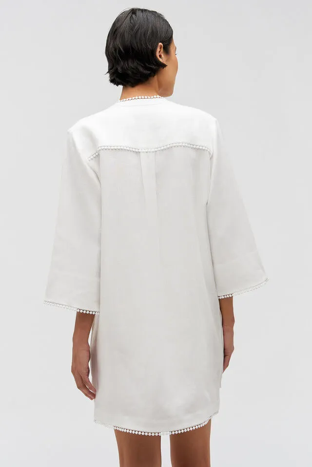 HIBISCUS EMBROIDERED TUNIC DRESS
