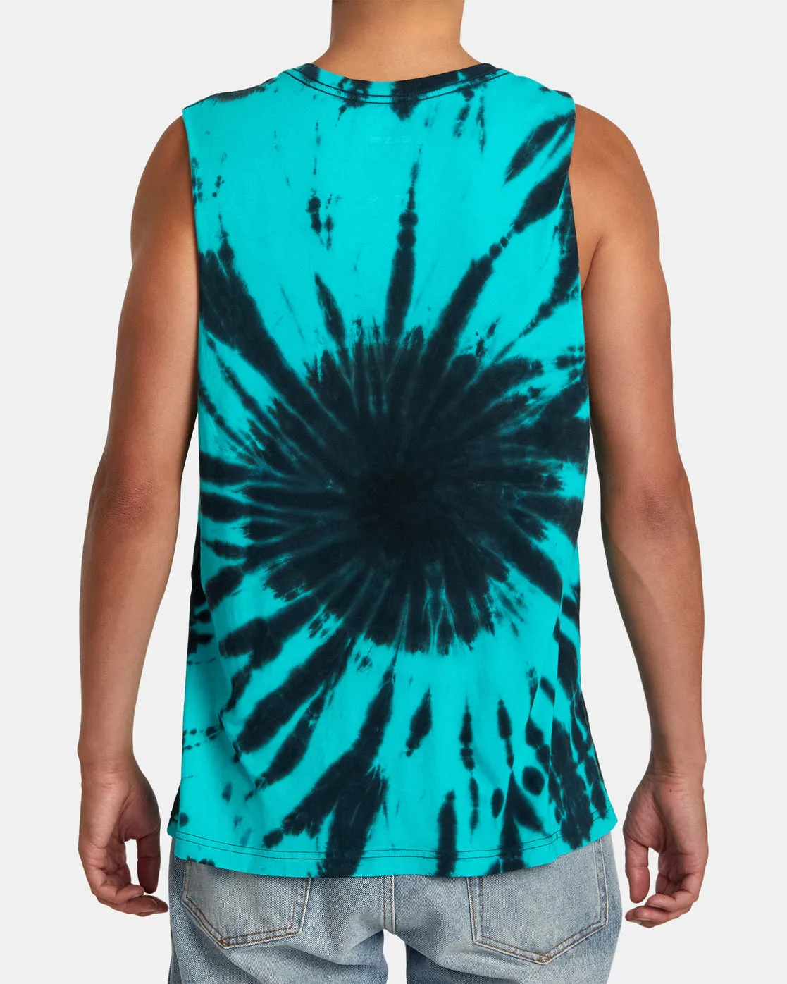 Horton Teeth Tank Top - Black/Green Tie Dye