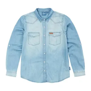 Indian Motorcycle  Womens Western Denim Shirt Durable Comfortable Cotton Blue
