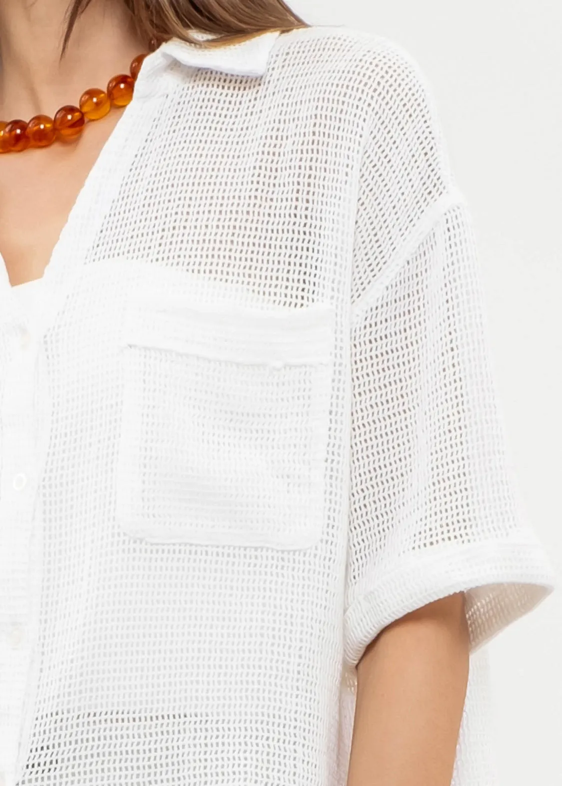 Jane, Short Sleeve, Mesh Camp Shirt
