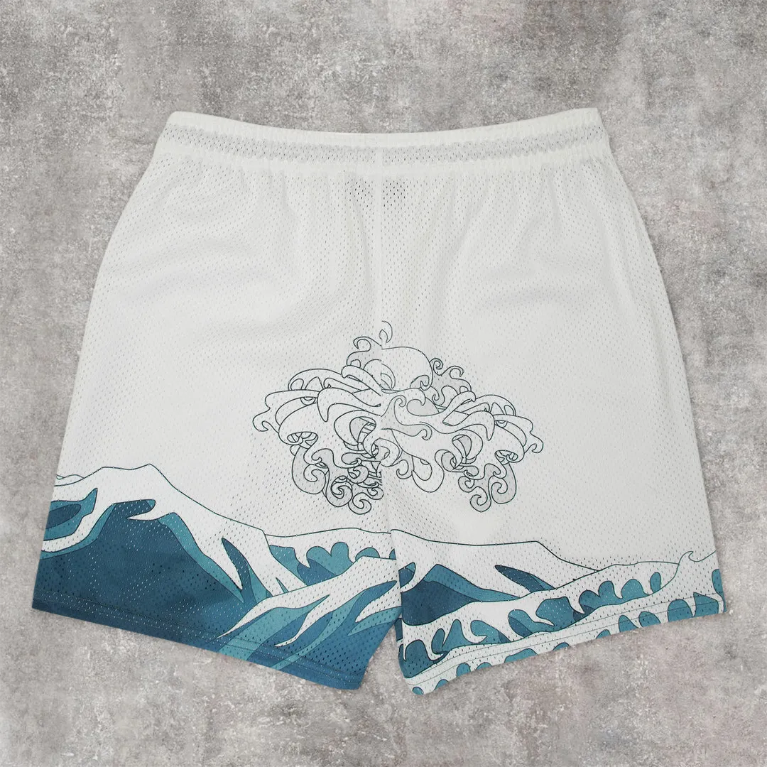 Japanese trend casual mesh street shorts