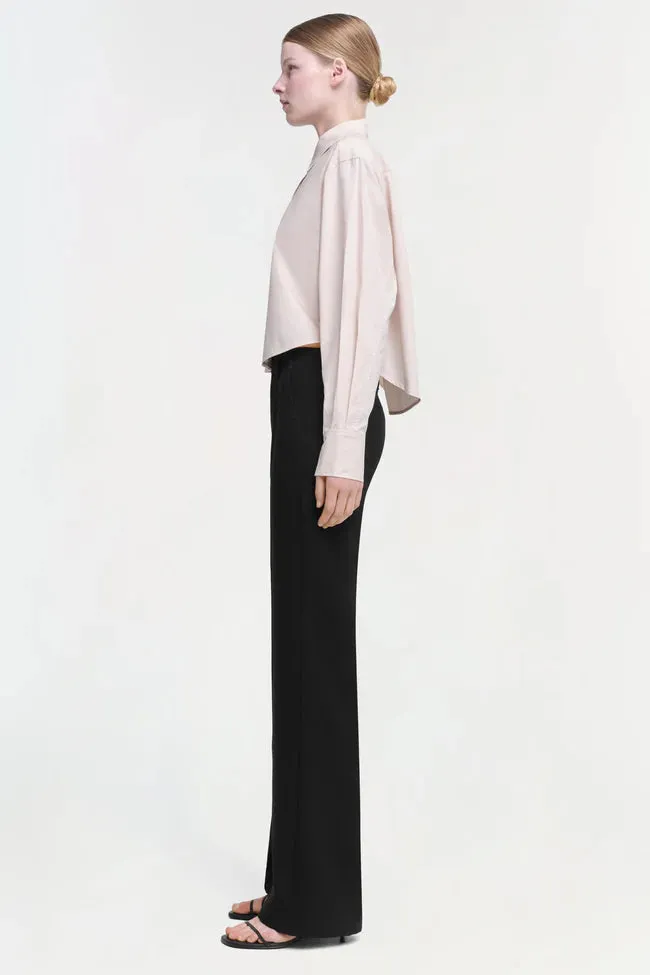 Jonathan Simkhai Renata Cropped Shirt in Sand