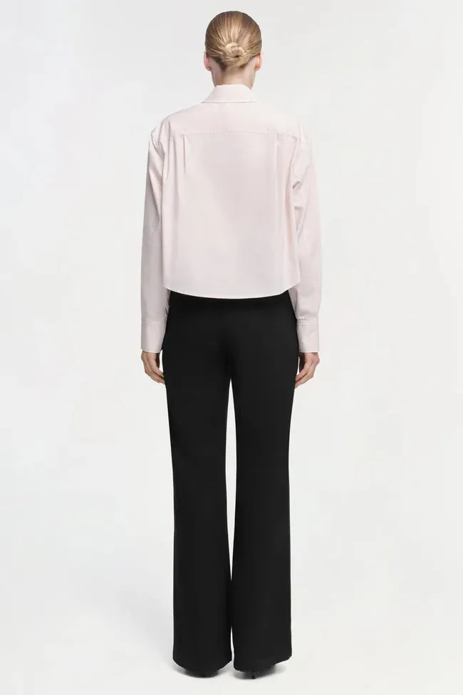 Jonathan Simkhai Renata Cropped Shirt in Sand