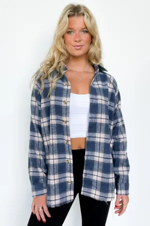 Keep It Cozy Oversized Button Down Plaid Flannel Top