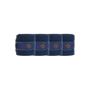Kentucky Horsewear Polar Fleece Bandage Pearls, Navy, Full