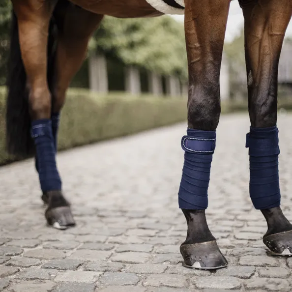 Kentucky Horsewear Polar Fleece Bandage Pearls, Navy, Full