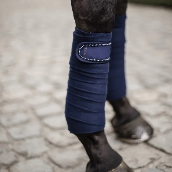 Kentucky Horsewear Polar Fleece Bandage Pearls, Navy, Full
