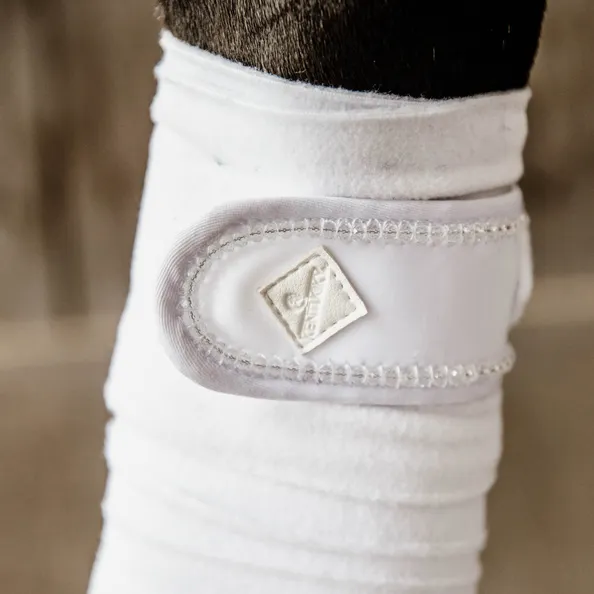 Kentucky Horsewear Polar Fleece Bandage Pearls, White, Full