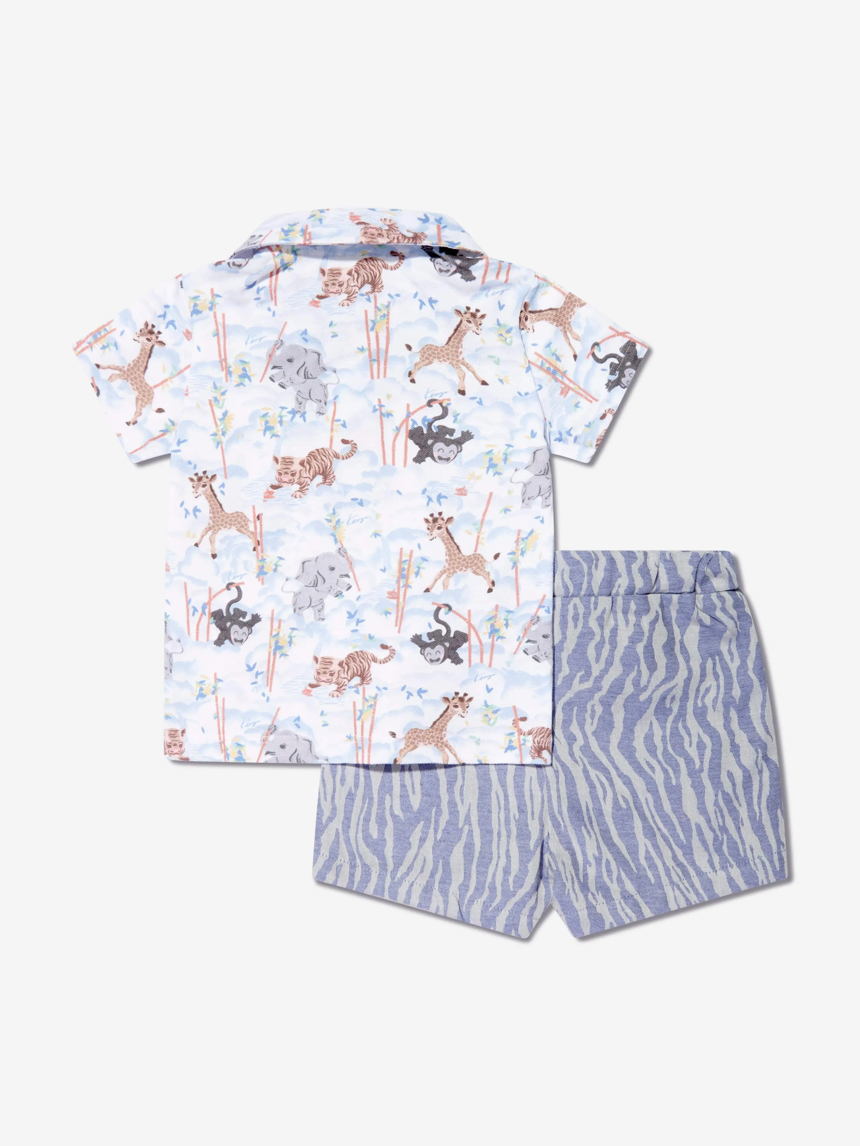 KENZO Baby Boys Organic Cotton Polo Shirt And Shorts in White