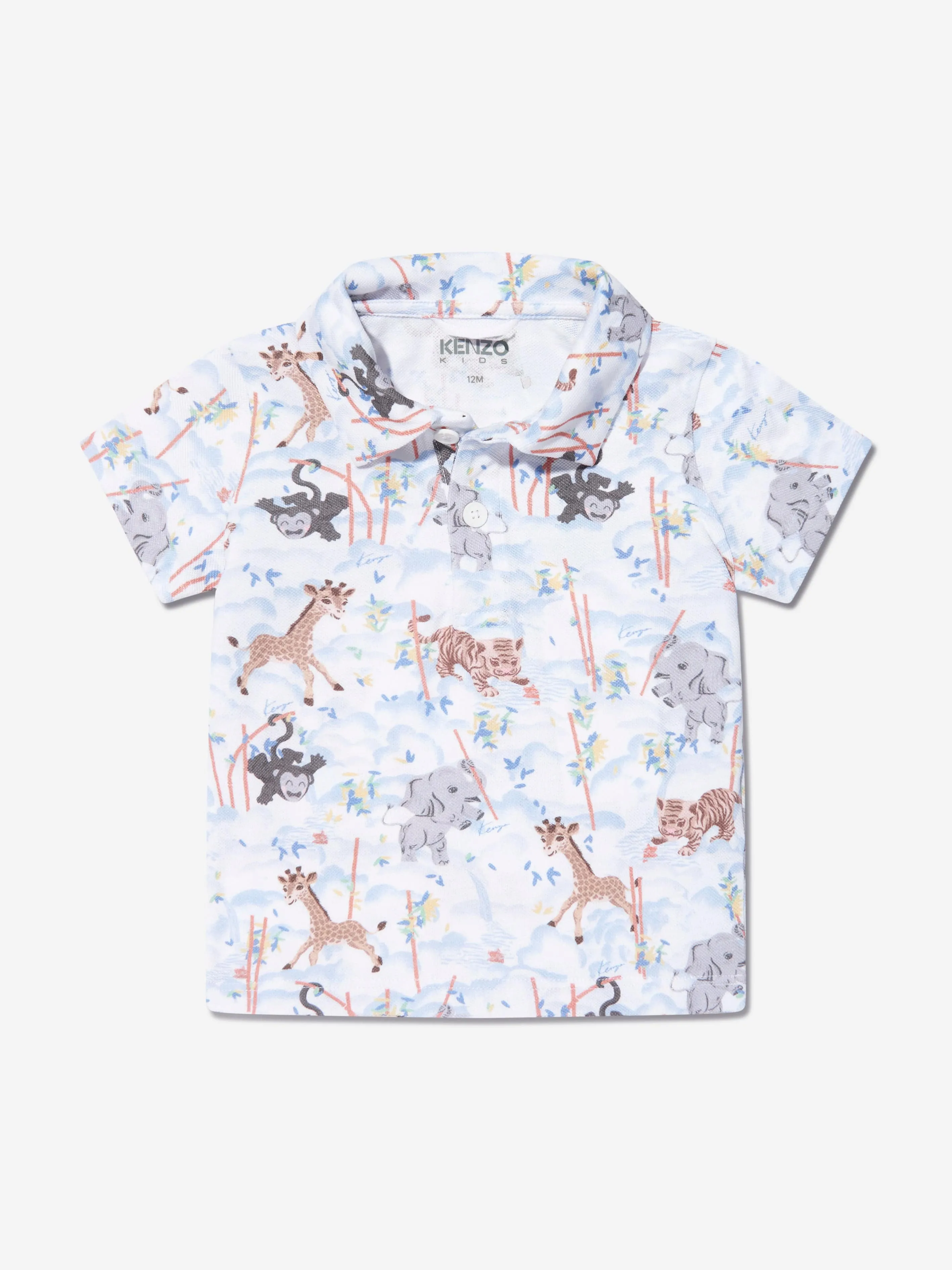 KENZO Baby Boys Organic Cotton Polo Shirt And Shorts in White