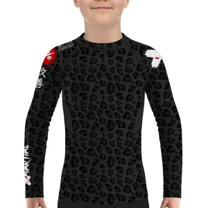 Kids BJJ Rash Guard Black Leopard X-Tech 25 Series