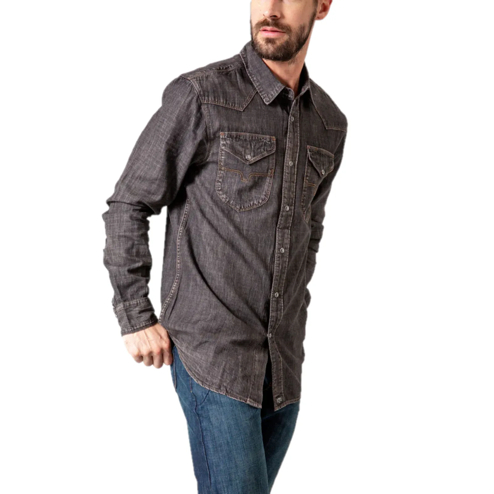 Kimes Ranch® Men's Grimes Black Denim Button Down Shirt KR-GRIMES